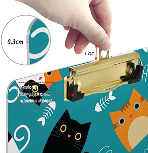 Placas de plástico de gatos fofos com clipe de metal Tamanho da letra da área de transferência de placas de clipe de