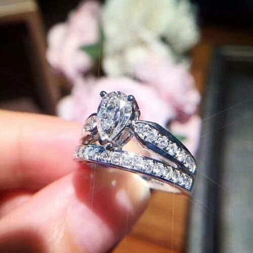 Ploy Pailin Infinity 925 Silver Women Wedding Wedding Rings White Sapphire Jóias de moda SZ6-10