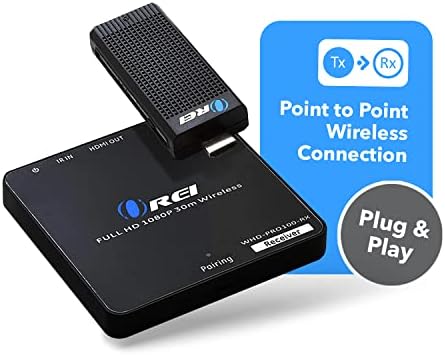 Transmissor e receptor HDMI sem fio OREI - Extender Full HD 1080p sem fio até 100 pés com dongle - perfeito para streaming,