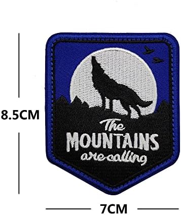Wolf uivou nas montanhas Tactical Patcical Wolf Night Night Bordado Patch Adventure Badge Fit Backpack Jacket Roupas