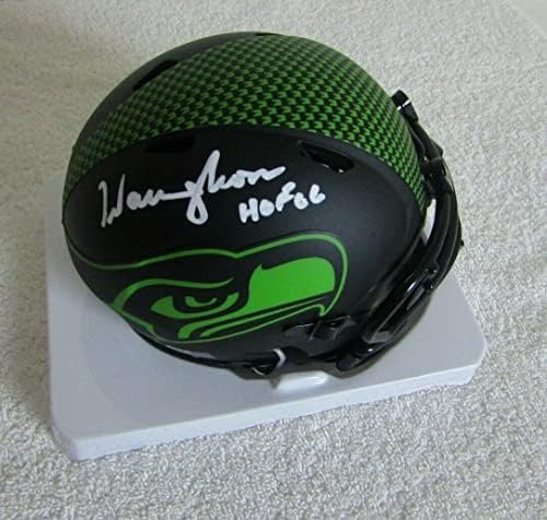 Warren Moon assinou autografado Seattle Seahawks Eclipse Mini Capacete com Autenticação Beckett