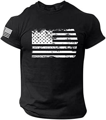 Camisas patrióticas para homens, camisetas masculinas da America Patritic Flag, Mens Patriótico Manga curta 4 de