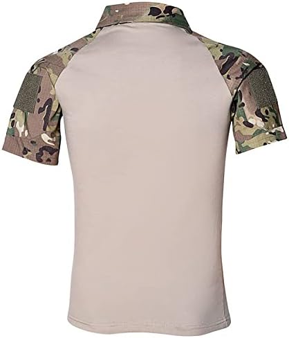 Camisetas de verão bmisEgm para homens homens primavera e verão moda solta lapela zíper 3d camuflagem digital camisetas
