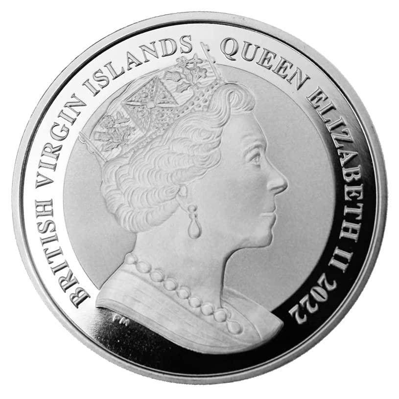 2022 1 oz ilhas virgens britânicas reverso de prata fosca de 100º aniversário Lincoln Memorial Coin Brilliant Uncirculated com certificado $ 1 bu Bu