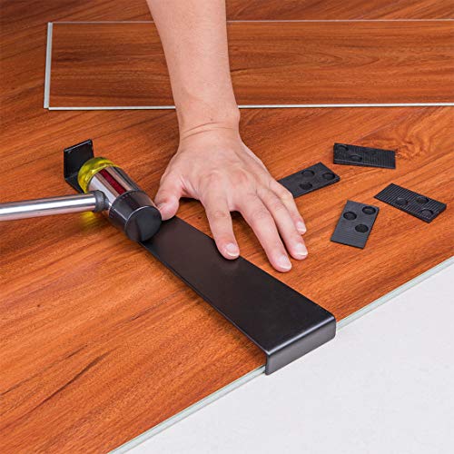 Kit de instalação de piso de madeira laminado profissional Zexhom com 40 espaçadores, bloco de tocagem atualizado,