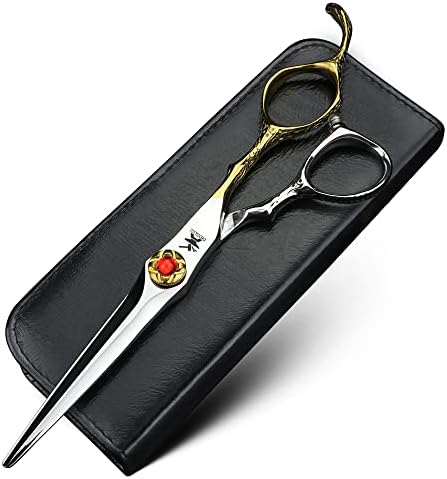 Xuanfen Gold and Silver Glasses lidam com tesoura de cabelo de 6 polegadas de 6 polegadas de 440c tesoura de corte de aço e tesoura