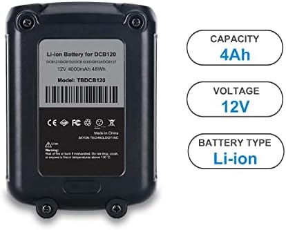 LIZONE 2PACK 12V 4.0AH Substituição da bateria para Dewalt 12V Bateria DCB124 DCB126 DCB127 DCB123 DCB122 DCB121 DCB120