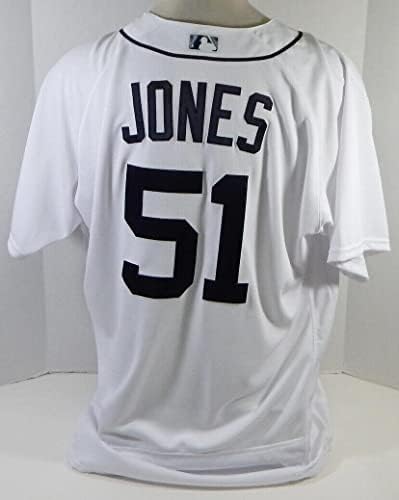 2018 Detroit Tigers Jones 51 Jogo emitiu White Jersey 50 DP20530 - Jerseys MLB usada para jogo MLB