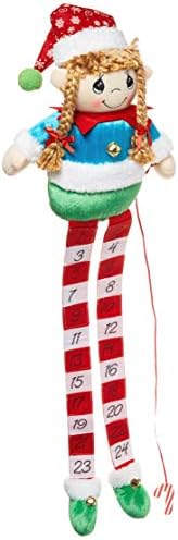 Momentos preciosos de tecido elfo e calendário de contagem regressiva de Natal de metal 191430 Sitter de prateleira, tamanho único,