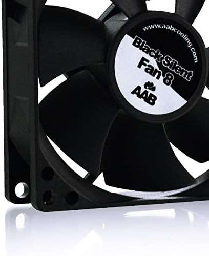 AAB Black Silent Fan 8 - ventilador silencioso e eficiente de 80 mm com 4 almofadas antivibrações, ventilador de 8 cm,
