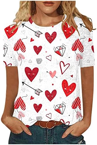 Womens Love Heart Sweatshirt Camisa gráfica feliz camisa do dia dos namorados