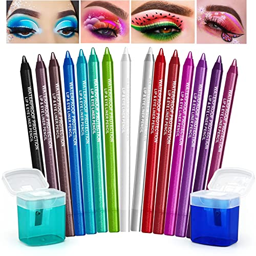 15 colorido Conjunto de lápis de delineador, caneta impermeável caneta colorida delineador colorido com 2 delineador de delineador