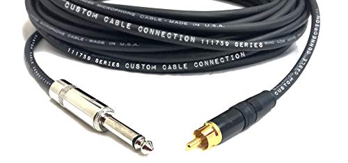 25 pés Pro Audio 1/4 polegada TS para RCA Mono Cable por conexão de cabo personalizada