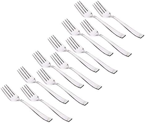 Anjali Enterprises 12 peças Forks de aço inoxidável conjunto para mesa de jantar, garfo de jantar, 15,5 cm, prata, conjunto