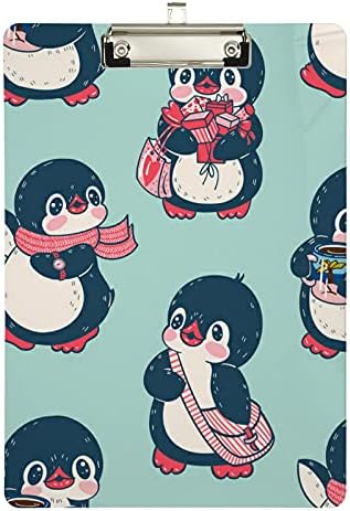 Penguins fofos Plástico CLIPBOLATE 9 X12.5 CLIPLICS COMBRAÇÕES COM TAMANHO DE CLIP DE CLIP A4 PARTIM