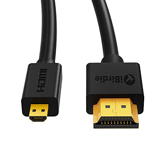 Ibirdie Micro HDMI para cabo HDMI 6 pés - alta velocidade 18 Gbps Suporte 4K60 HDR Arc Compatível com GoPro Hero 7 6