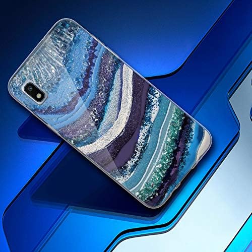 Caixa de telefone TJS compatível com Samsung Galaxy A10E 5.8 , TPU Matte Color Mármore Transparente Clear Mold Skin