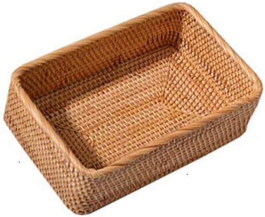 cestas tecidas cestas retangulares cesta de vime de vime de vime, tecido de cozinha, cesta de armazenamento de rattan jrenbox