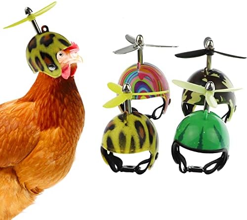Capacete de frango de brinquedos, capacetes de frango de 4pcs para proteção de bambola de galinhas, evite capacetes de branqueado