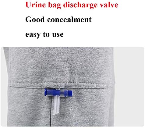Gaofanincontinince Cuidado calças quentes com bolso, calça de arremesso de enfermagem de cateter urinário para idosos