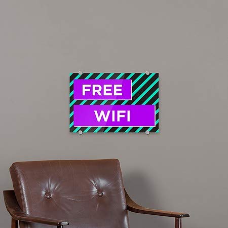 CGSignLab | Sinal de acrílico premium Wi -Fi -Modern Block gratuito | 18 x12