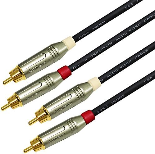 6 pés-Par de cabos de interconexão de áudio de alta definição, feita pelos melhores cabos do mundo-usando o fio Mogami 2964 e o anfenol