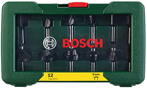 Bosch 2607019466 Conjunto de broca de roteamento de carboneto cimentado 12 pcs