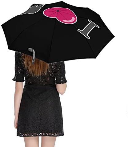 Dentista do amor 3 dobras Umbrella Anti-UV Guarda Aguarda Auto-Automóvel da moda Automática Aberta