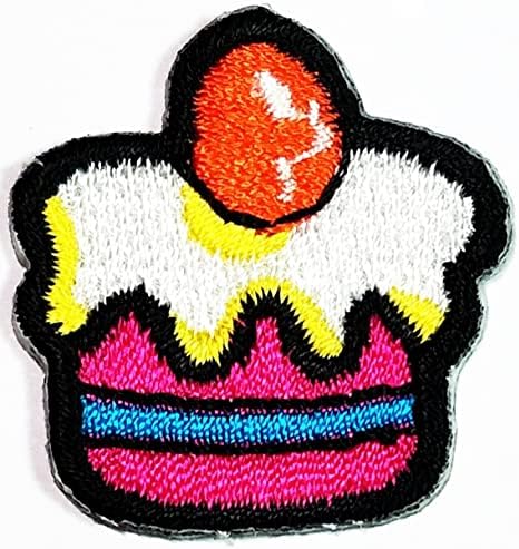 Kleenplus 3pcs. Mini cupcake rosa Ferro fofo em patches bolo cupcakes desenho animado infantil moda moda estilo bordado