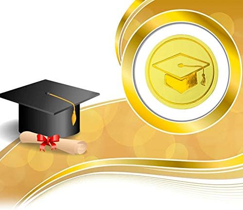 360 pcs grad adesivos metálicos adesivos de tampa de tampa de tampa de ouro folhas de ouro vedações de 1,18 polegada de graduação para envelopes de graduação Diplomas Certificates School