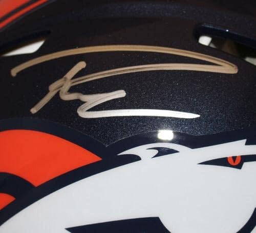 Russell Wilson autografou o Denver Broncos Authentic Speed ​​Helmet Fan 36558 - Capacetes NFL autografados