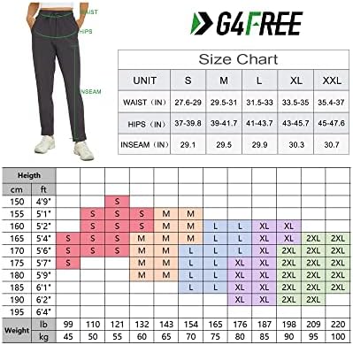 Calça atlética G4free para mulheres calças de corrida leves de estúdio com bolsos para viagens de golfe executando trabalho casual