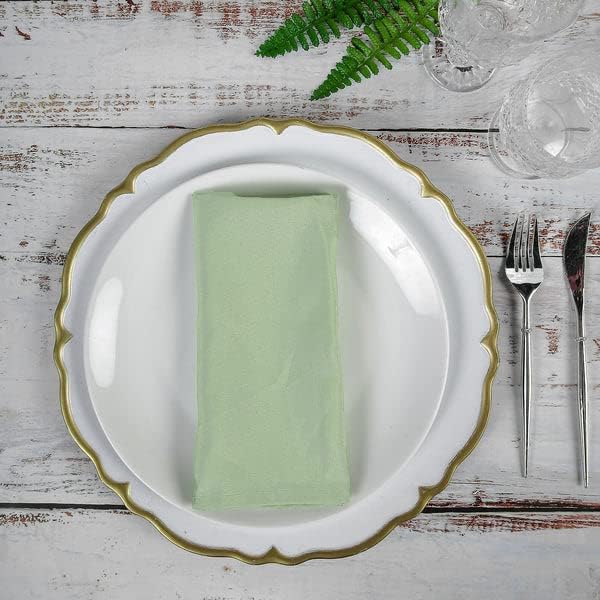 EFAVORMART 25 pacote | 17 X17 Sage Green Polyester Linen Dinner Gambines | Lavável