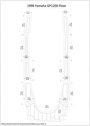 Boat Eva Faux Teak Decking Floor Compatível com 1998 Yamaha GP1200 Floor