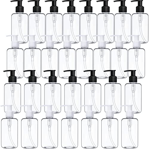30 peças 8 oz oz de plástico para a bomba de plástico garrafa de garrafas vazias garrafas de loção manual dispensador de