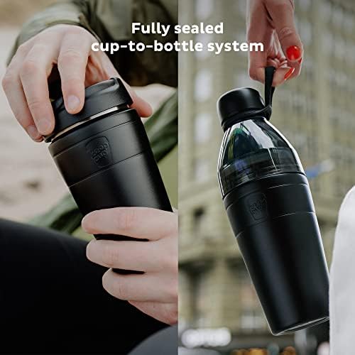 Kit misto de hélice keepcup | Reutilizável aço inoxidável e plástico de abertura dupla xícara para garrafas | Caneca de viagem com tampa