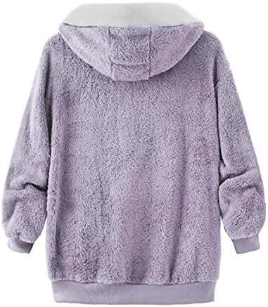 Suéteres uocuffy para mulheres jaquetas de lã casual inverno quente e grosso zíper difuso moleto