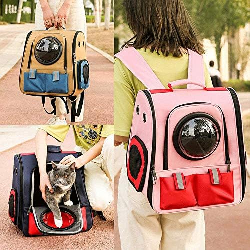 Uxzdx CuJux portátil Viagem de animais de estimação Backpack respirável, design de espuma da cápsula espacial e mochila de bolsa à prova d'água de cachorro