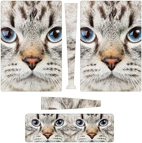 Gatinho de gato engraçado Face 3pcs adesivo de capa de corpo inteiro para edição digital PS5 para console e controlador PS5