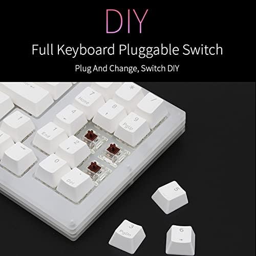 Yoidesu 77 teclado mecânico de jogos com fio 77, interface USB C de retroilumação RGB, concha de vidro PMMA, função de