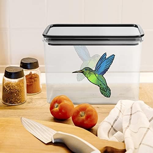 Caixa de armazenamento de beija -flor de desenhos animados Caixas de recipientes de organizador de alimentos plásticos com tampa para cozinha