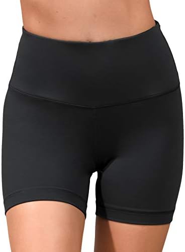 90 graus por reflexo de alta cintura Power Flex Yoga Shorts - Barriga de barriga de barriga para mulheres para mulheres