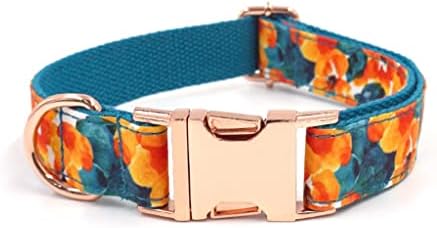 TJLSS Collar personalizado para cães Hawaii Flower Pattern Dog Collar and Leash Set Designer de luxo Bowtie Dog Collar Lead Rick Release