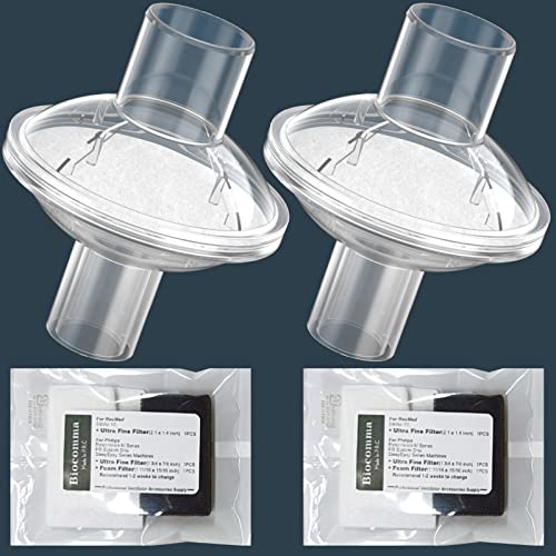 Biocomma Fit & in & Line CPAP Filter para DreamStation-Filtros CPAP para Everness para P-H-I-L-I-P-S e Para Máquinas de Tubo de 22mm de Med 22mm, Purifique detritos negros da espuma PE-PUR para ar limpo