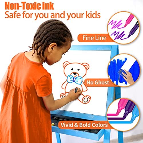 Marcadores de apagamento seco de ponta fina, 30 pacote, 13 cores variadas, marcadores de quadro branco de ponto fino para crianças e