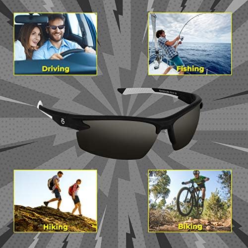 Optix 55 Óculos de sol esportivos polarizados para homens Mulheres de bicicleta de pesca na corrida | Proteção UV, inquebrável