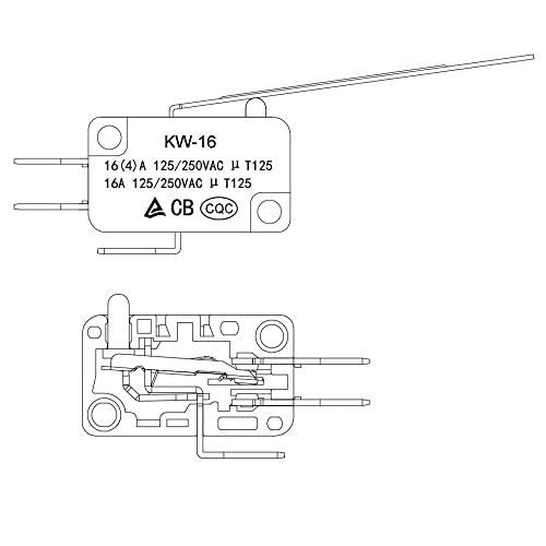 Hisport Micro Limit Switch V-153-1C25-Compatível com Arduino, Momentário de alavanca de dobradiça reta momentânea ARM SPDT SNAP