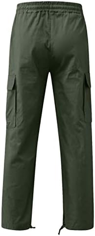 Calças de carga longa para homens de cargo Trabalho Use combate Carga de segurança 6 bolso calça cheia de calças elásticas da cintura