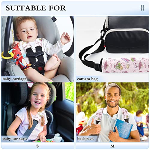 Uvas tampas de assento de carro de vinho para crianças bebês 2 pcs tiras de assento de carro almofadas de almofadas de ombro