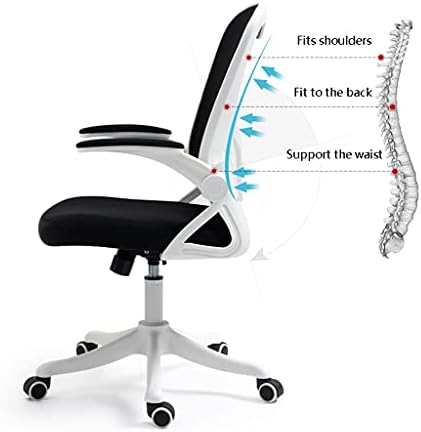 Cadeira de escritório em casa, cadeira de escritório de zagueiro com suporte de polia, cadeira de mesa ajustável em malha ergonômica